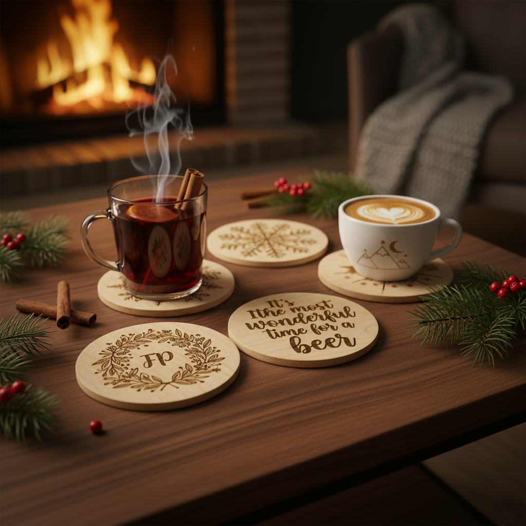 Adaugă O Poveste la Fiecare Degustare: Descoperă Noile Noastre Suporturi de Pahare din Lemn Personalizate!