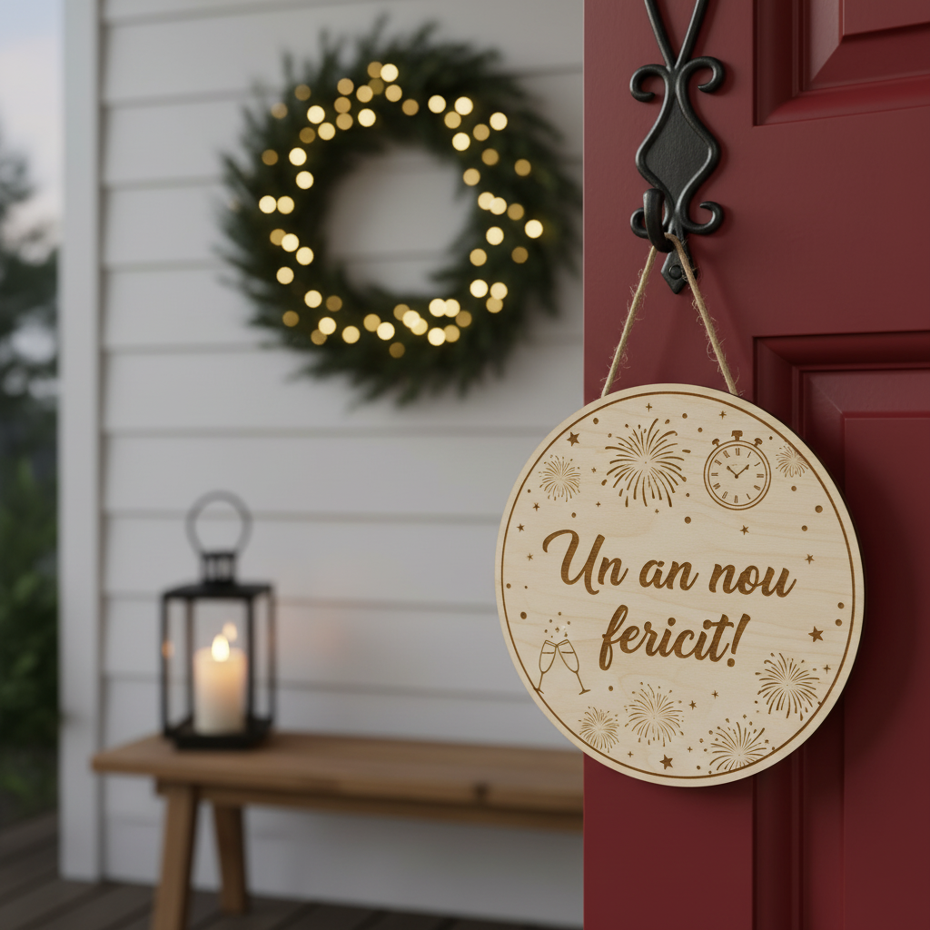 Decorațiune de Ușă Personalizată din Lemn – Plăcuță Nume Familie, Cameră Copii sau "Bun Venit"