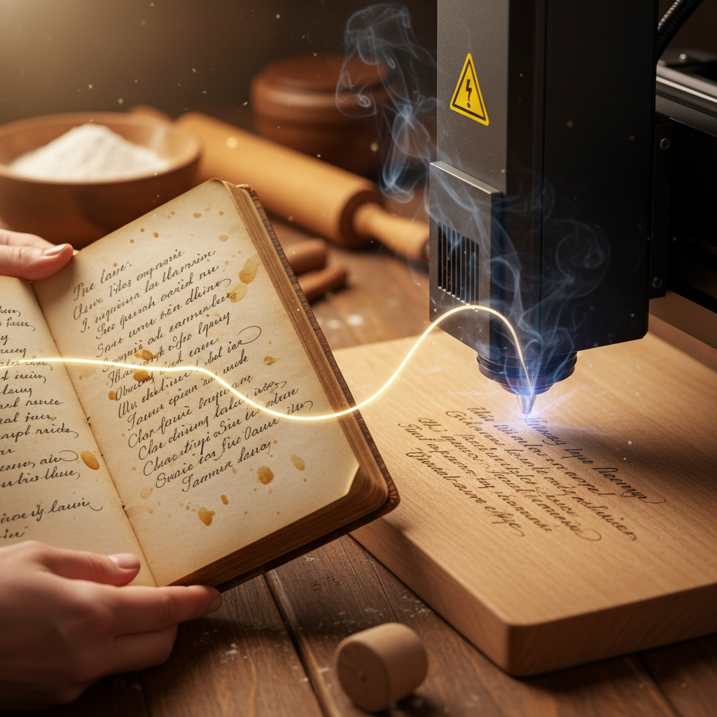 Tocător de Lemn Personalizat – Rețeta Secretă a Bunicii (Gravură Laser)