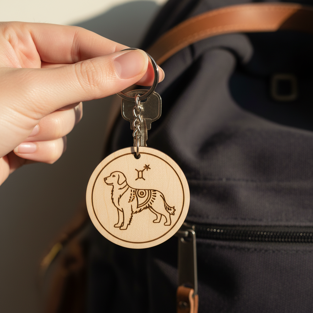 Breloc de Lemn Personalizat – Păstrează Amintirile Aproape (Gravură Laser)